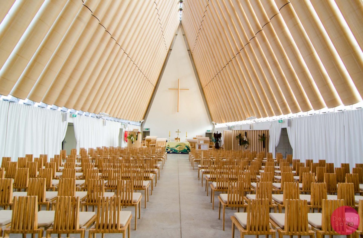 Inside the Cardboard Cathedral