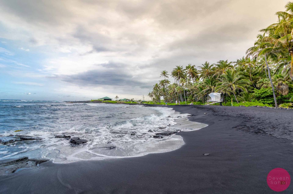 punaluu black sand beach big island hawaii
