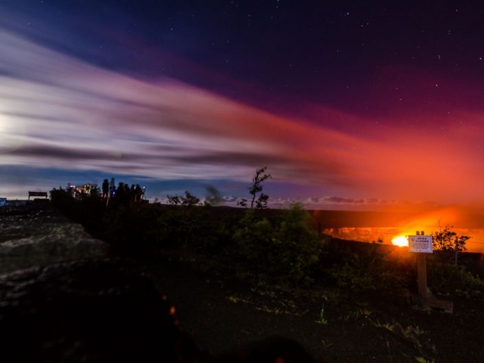 exposure porn moonlight meets glow from lava kilauea caldera crater