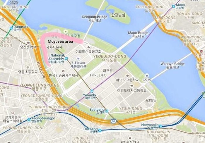 yeouido park must see area map