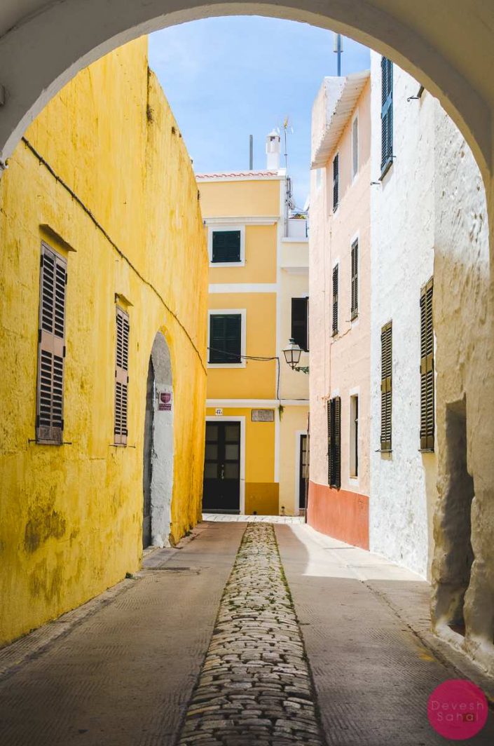 colourful ciutadella alleys menorca