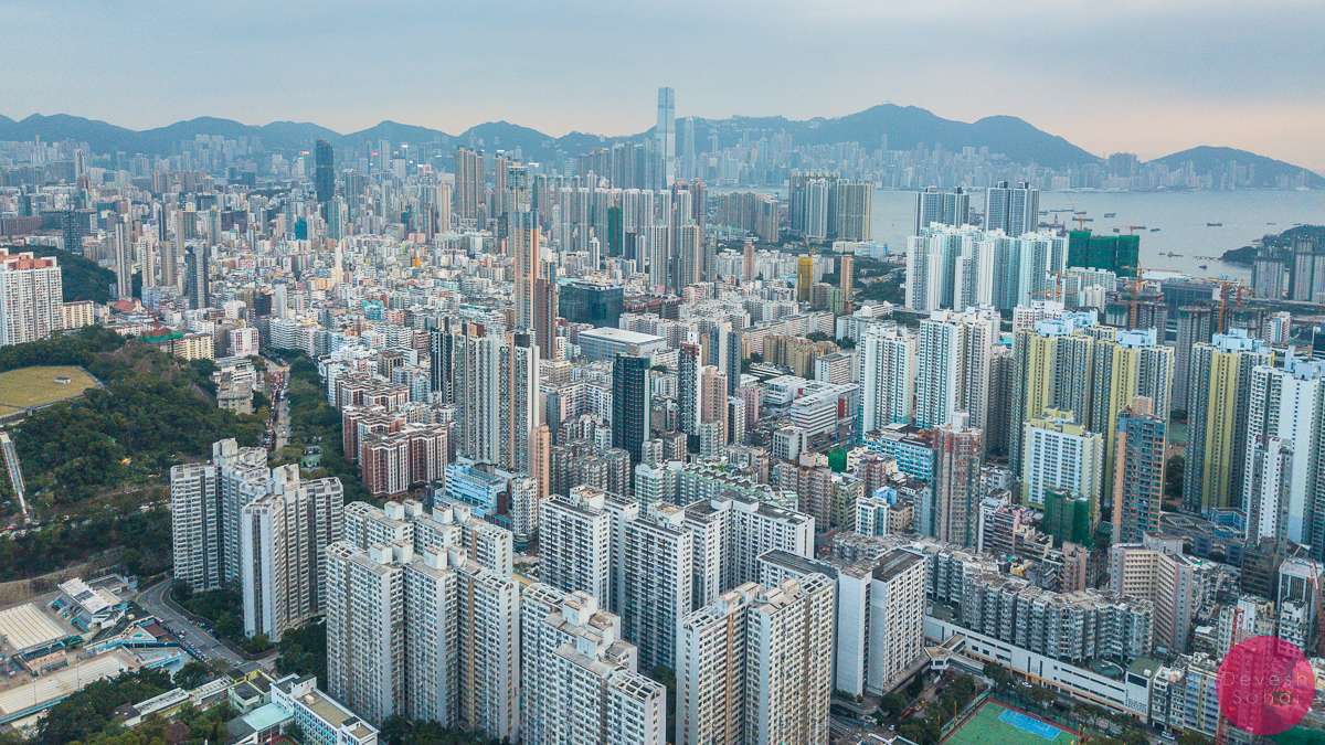 kowloon hong kong aerial photo