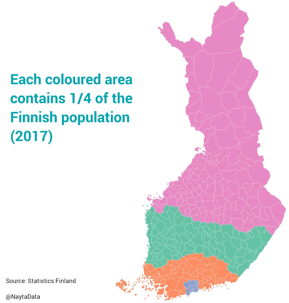 finland befolkningstæthed kort