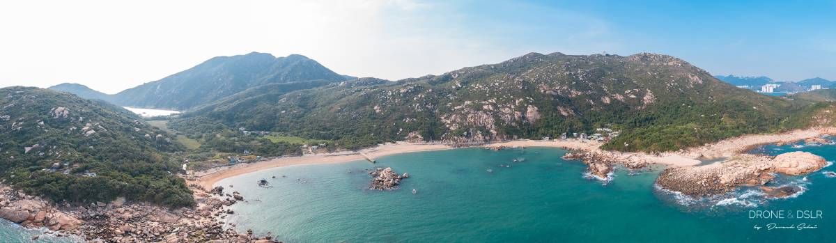 shek pai wan beach lamma island hong kong aerial panorama